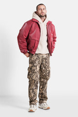 VEGAN leather boxy Jacket