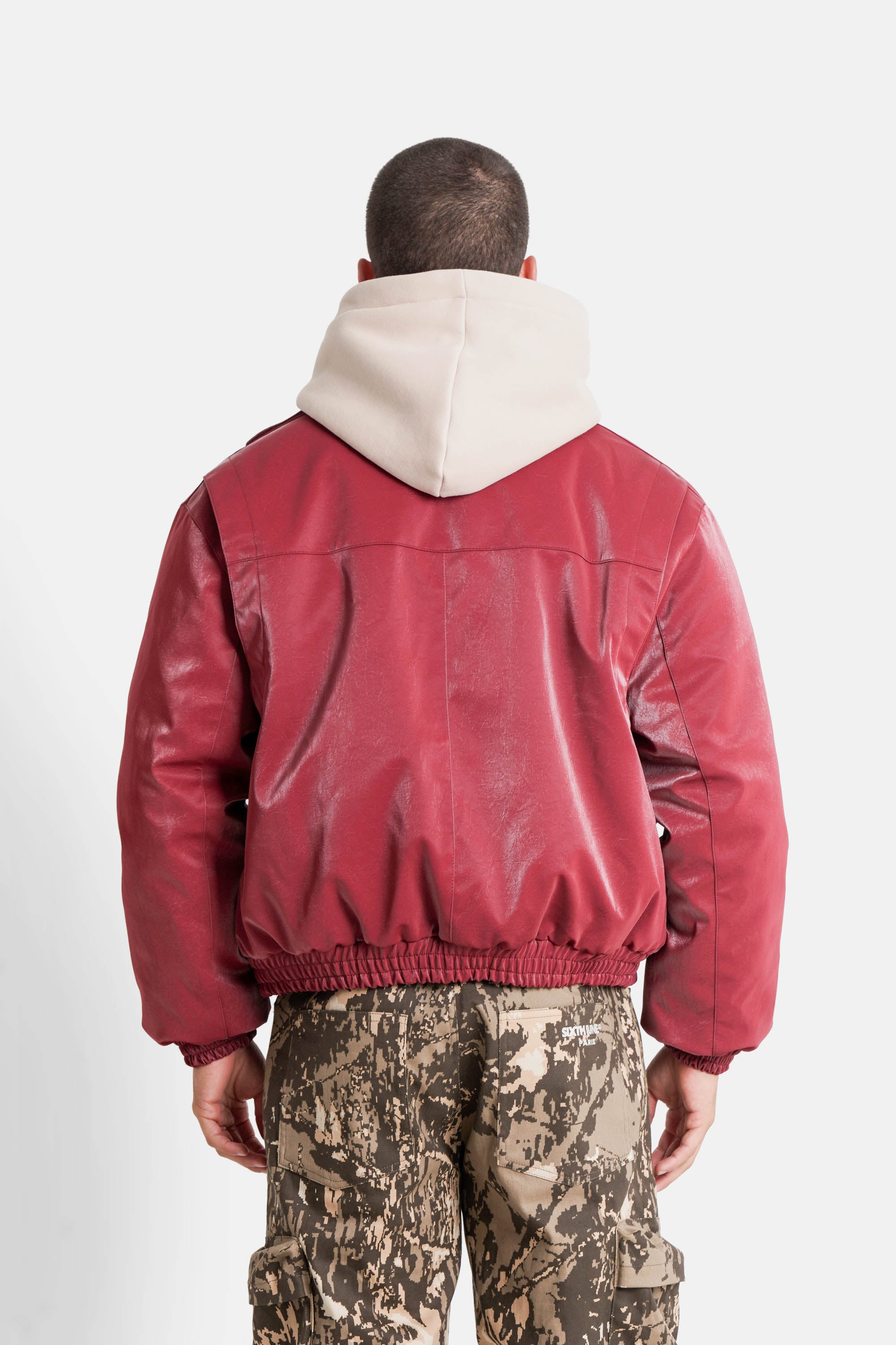 VEGAN leather boxy jacket