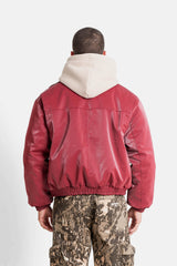 VEGAN leather boxy Jacket