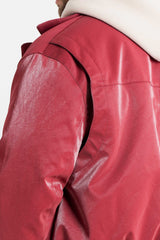 VEGAN leather boxy Jacket