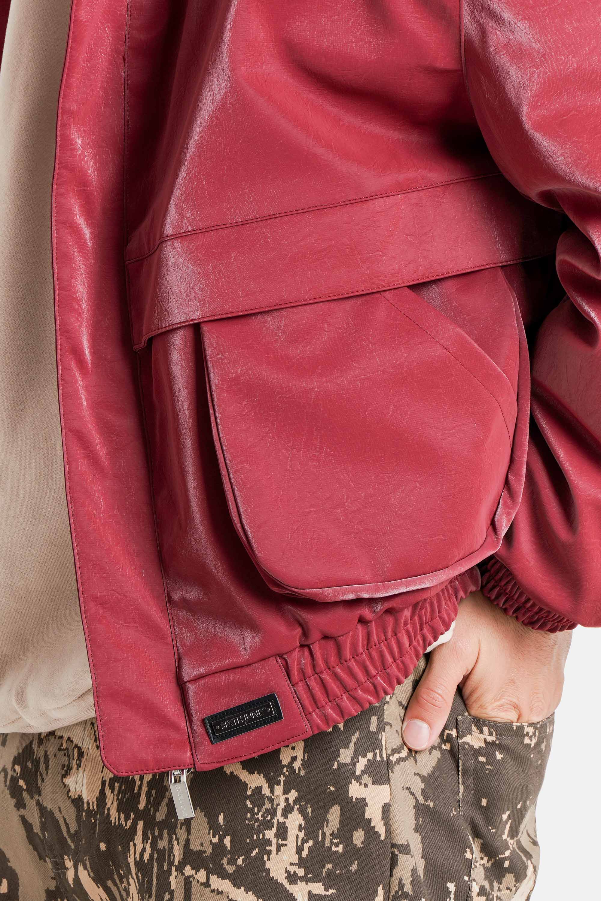 VEGAN leather boxy jacket