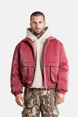 VEGAN leather boxy Jacket