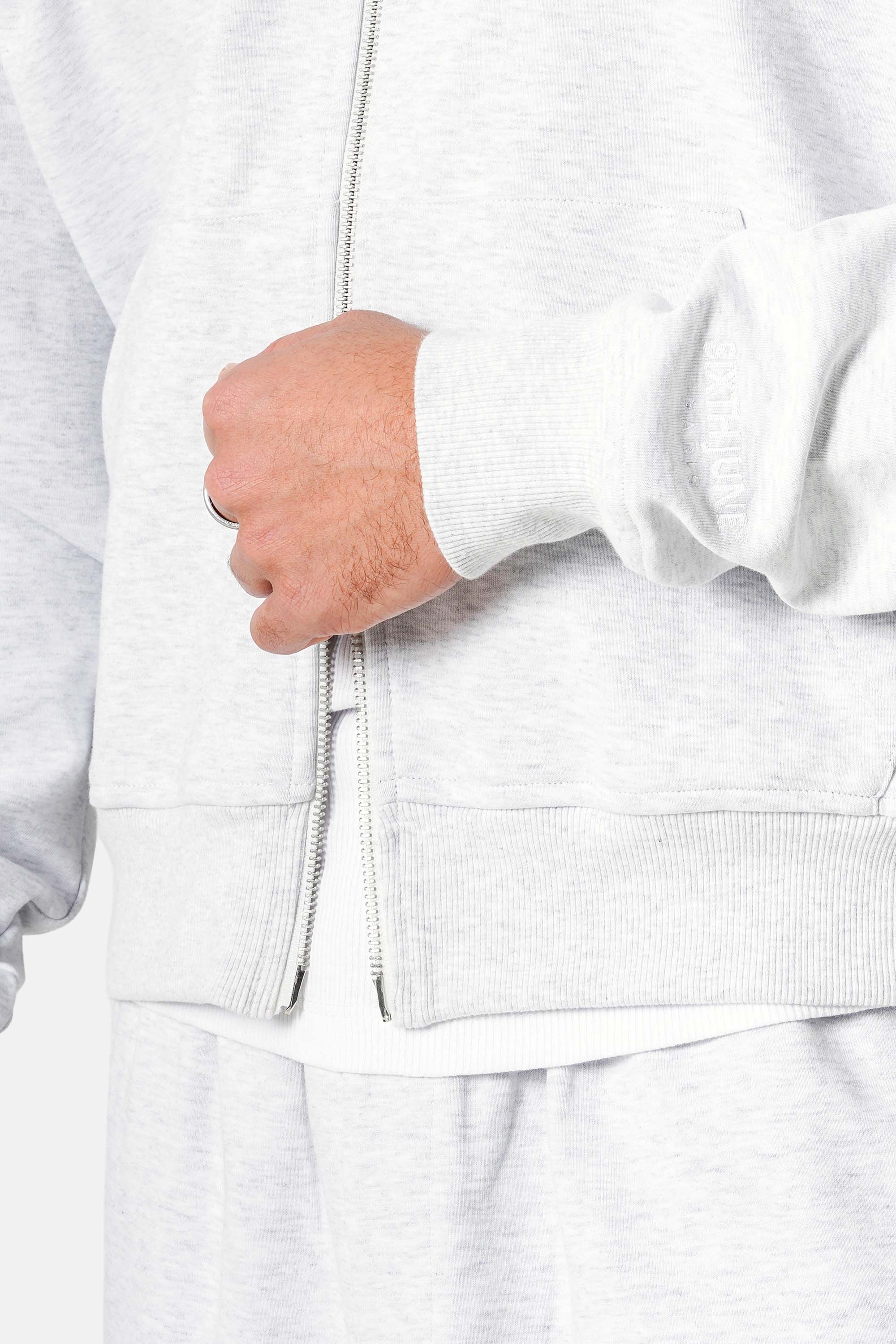 HEART embroidery zip up hoodie