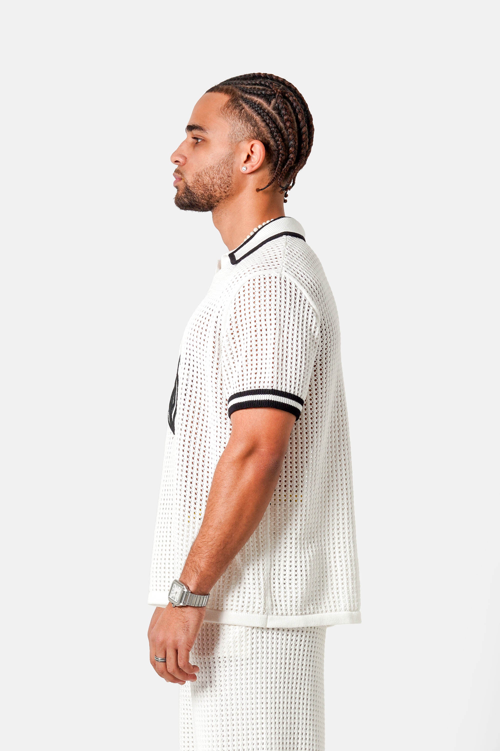 KNITTED embroidery polo