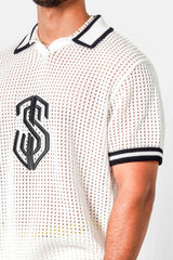 KNITTED embroidery polo