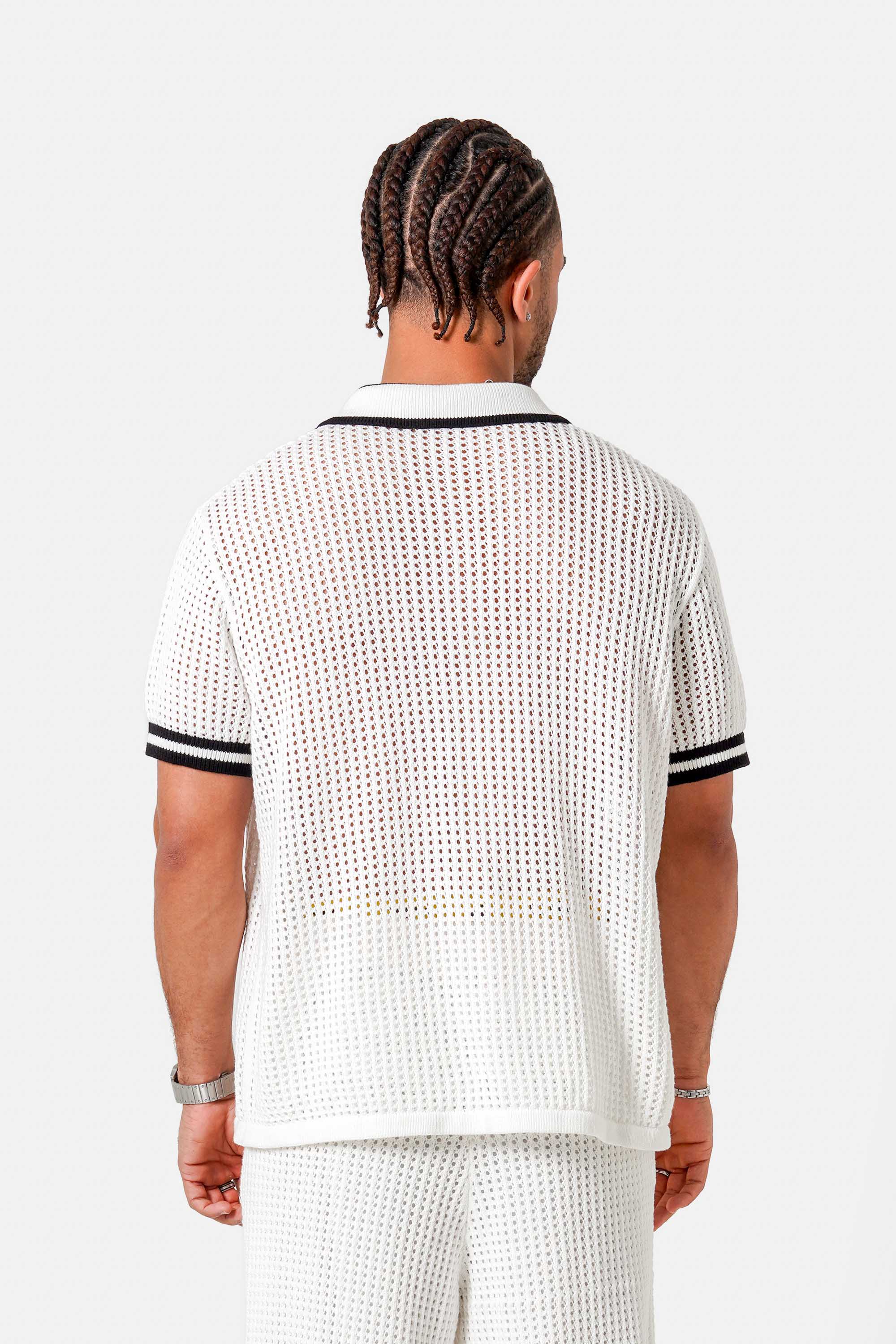 KNITTED embroidery polo