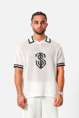 KNITTED embroidery polo