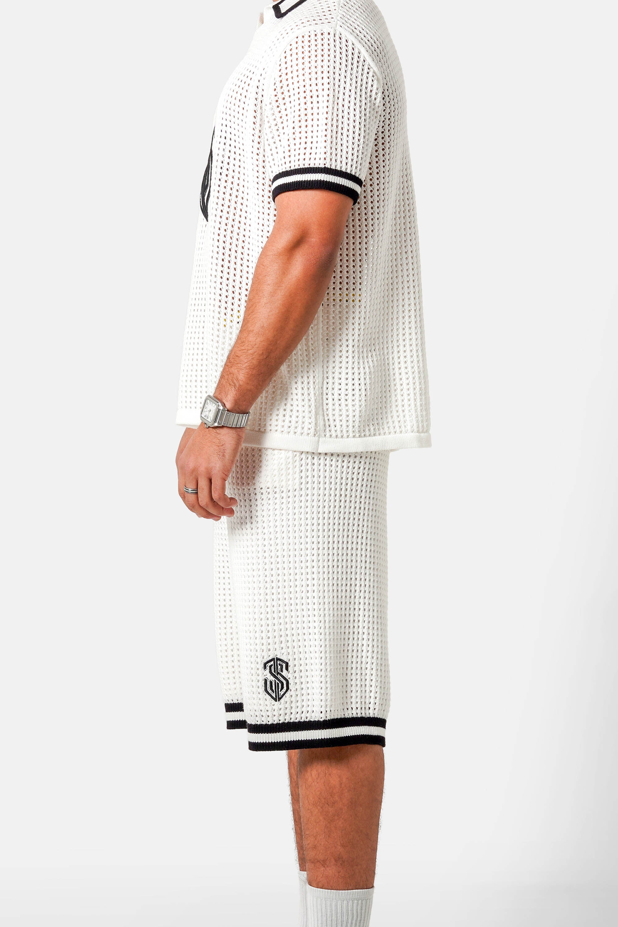 KNITTED embroidery short