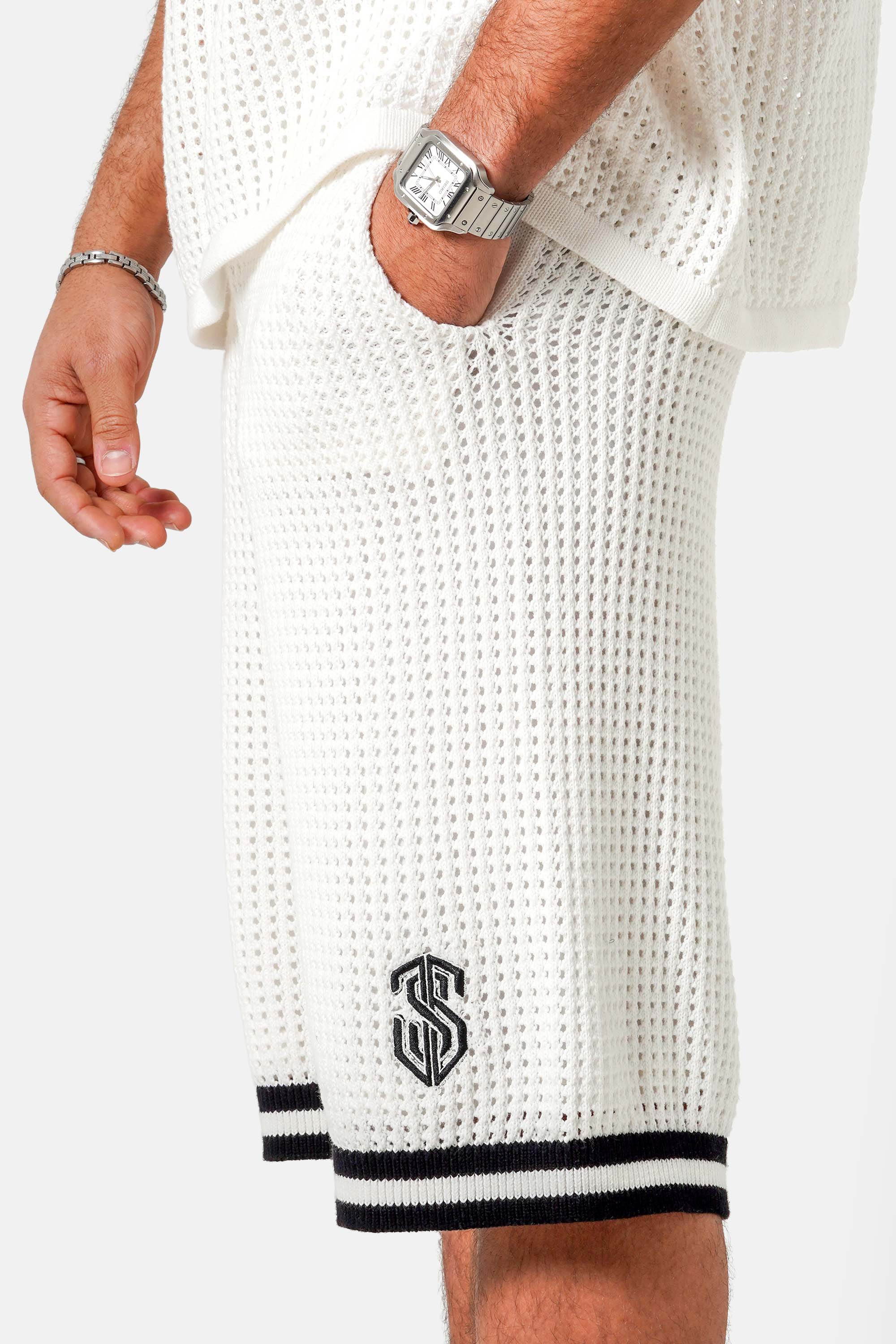 KNITTED embroidery short