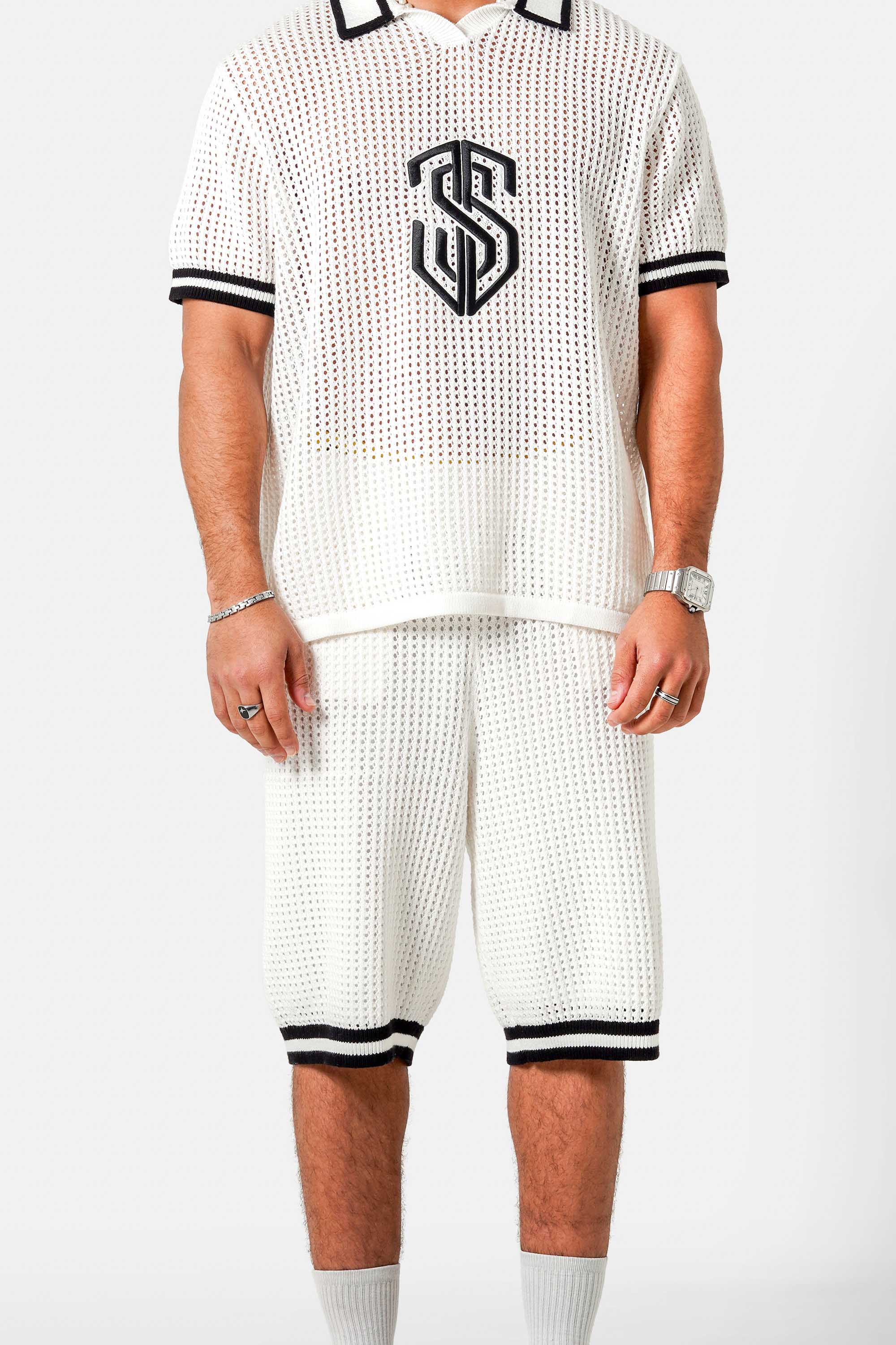 KNITTED embroidery short