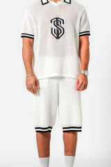 KNITTED embroidery short