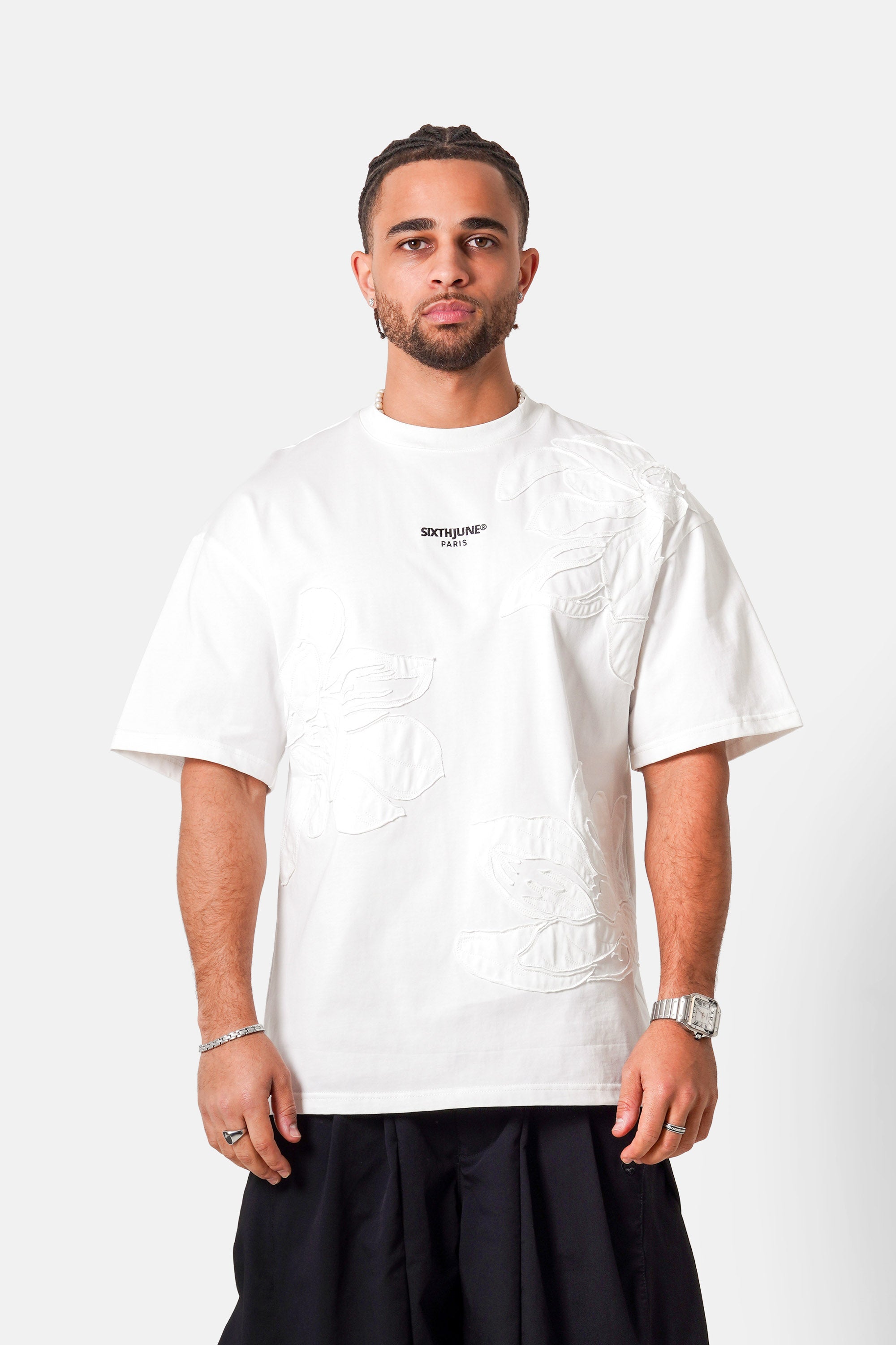 FLOWER embroidery s/s t-shirt