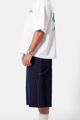 STRIPES baggy denim short