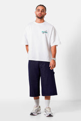 STRIPES baggy denim short