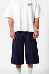 STRIPES baggy denim short