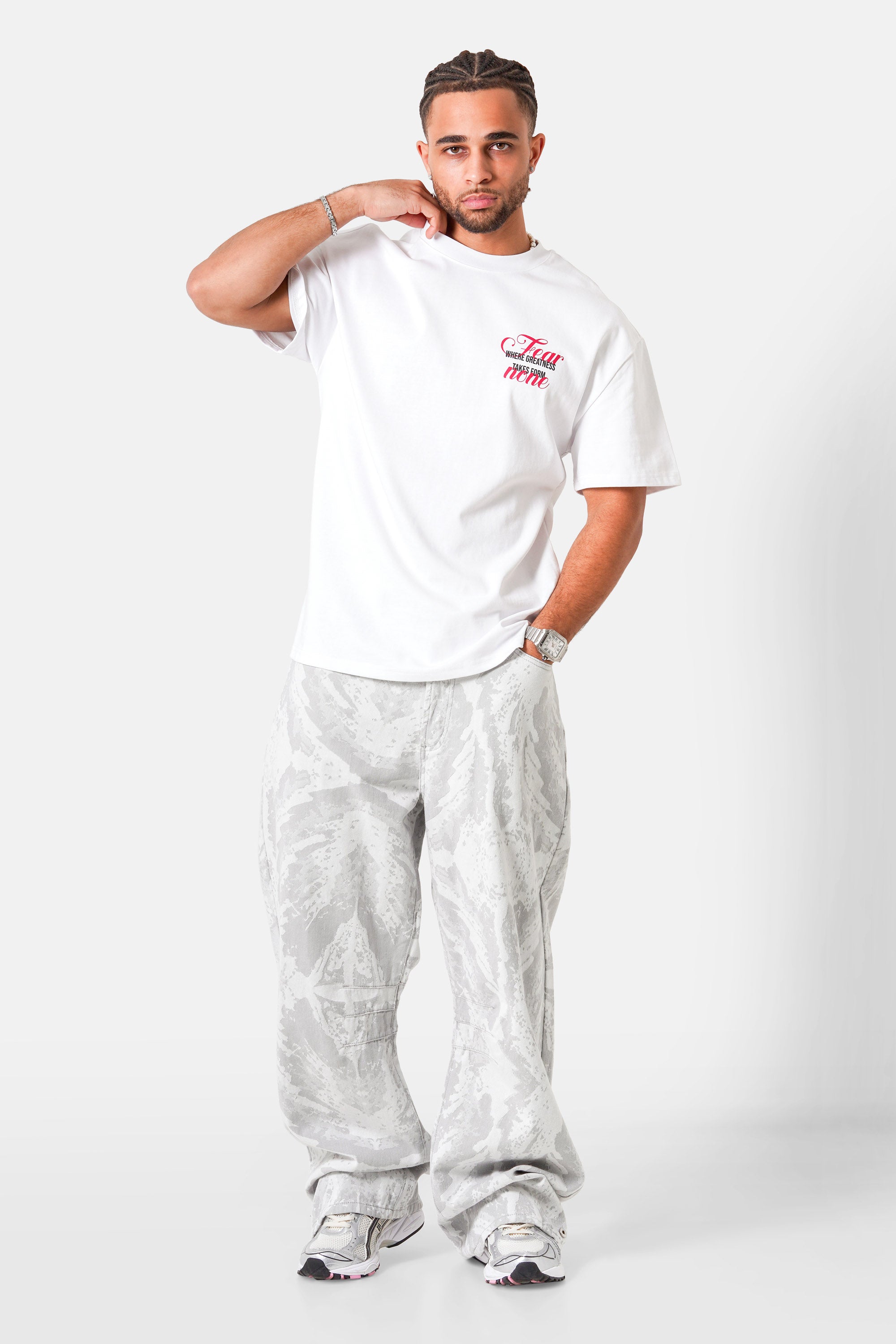 FEAR NONE print s/s t-shirt