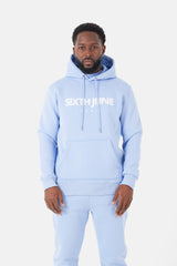 Fleece logo hoodie light Blue