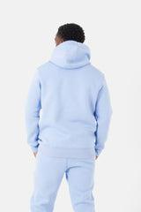 Sweatshirt capuche molletonné logo Bleu clair