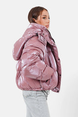 Oversized pearly down jacket pink