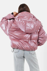 Oversized pearly down jacket pink