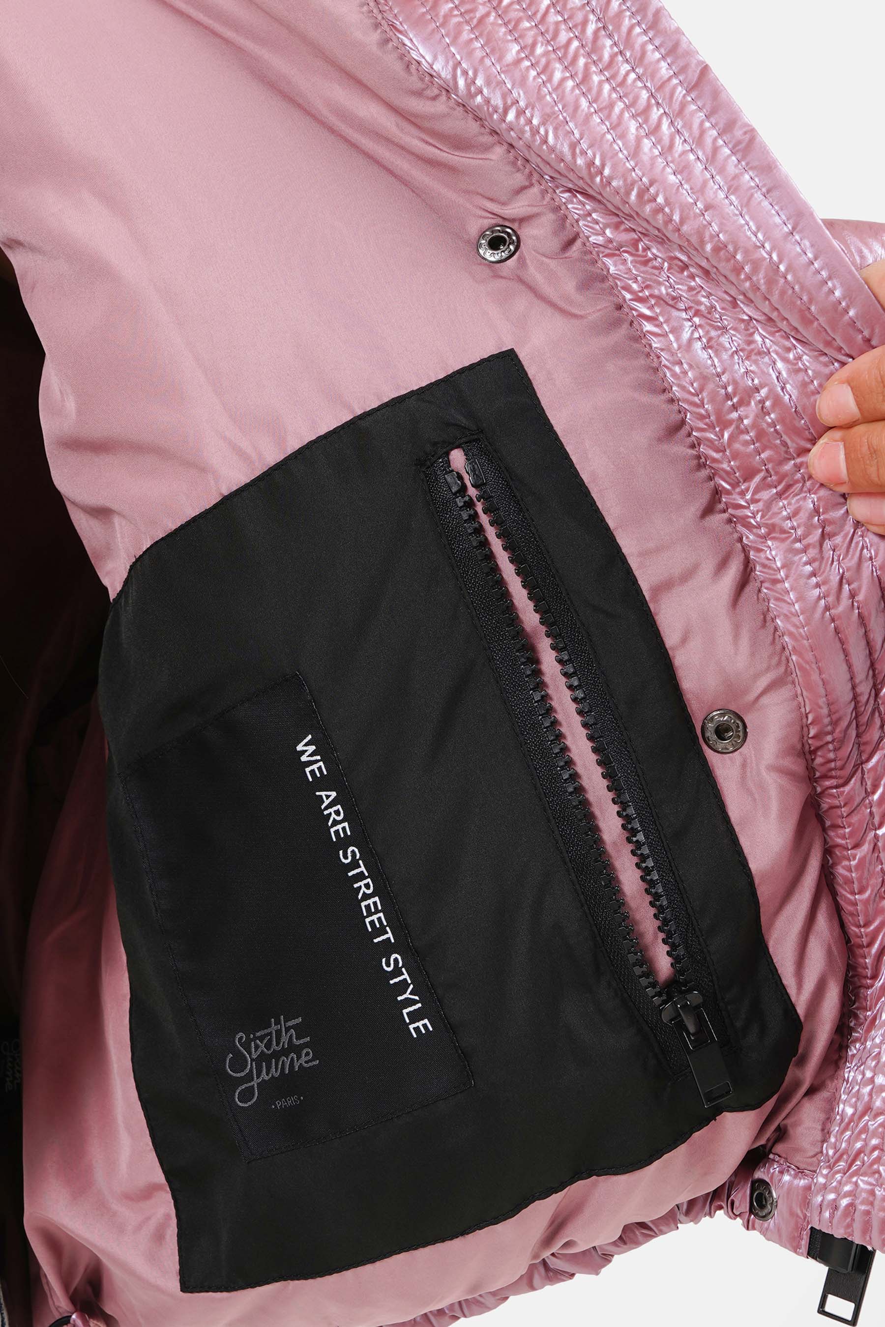 Oversized pearly down jacket pink