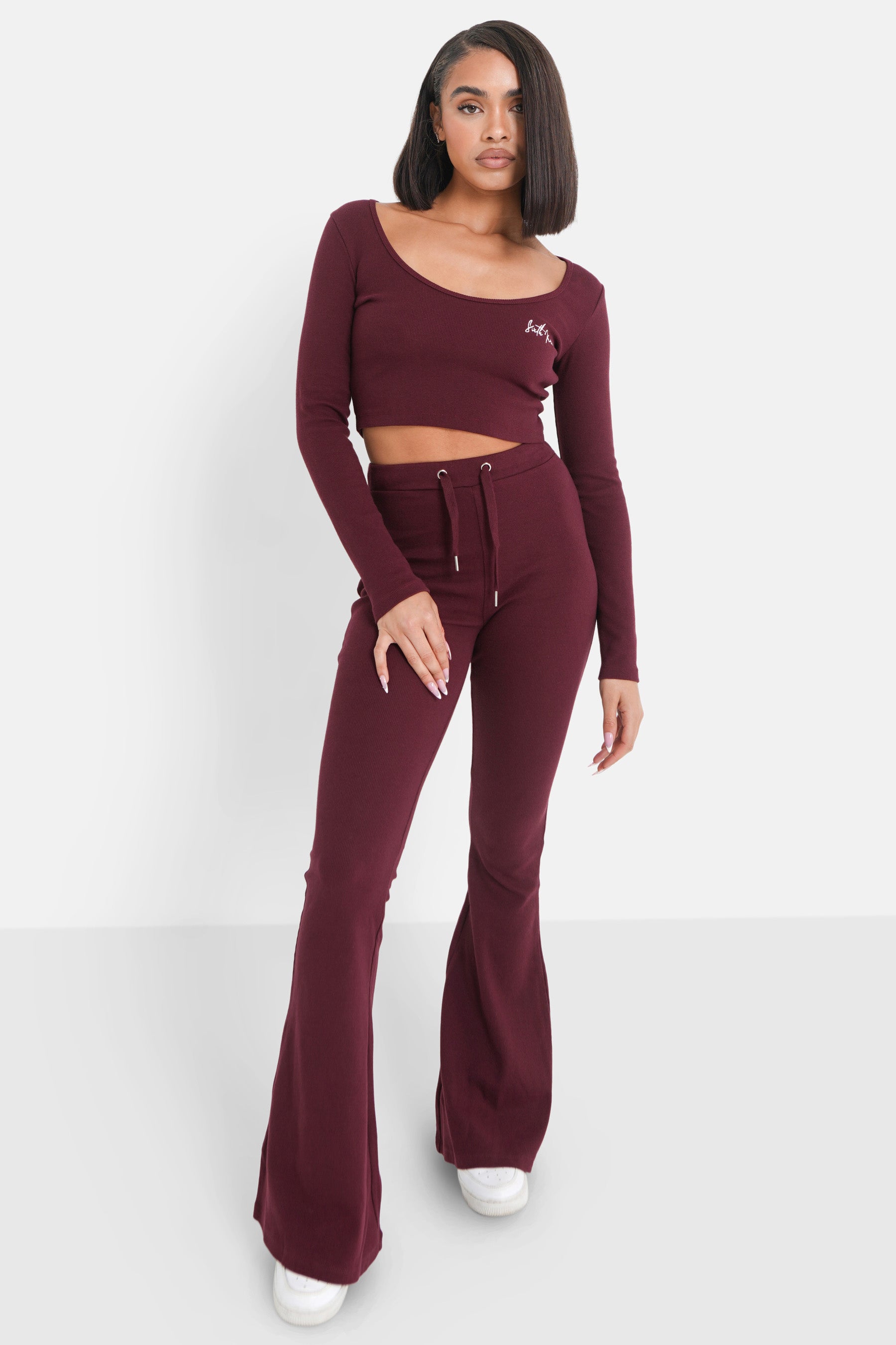Signature ribbed top burgundy