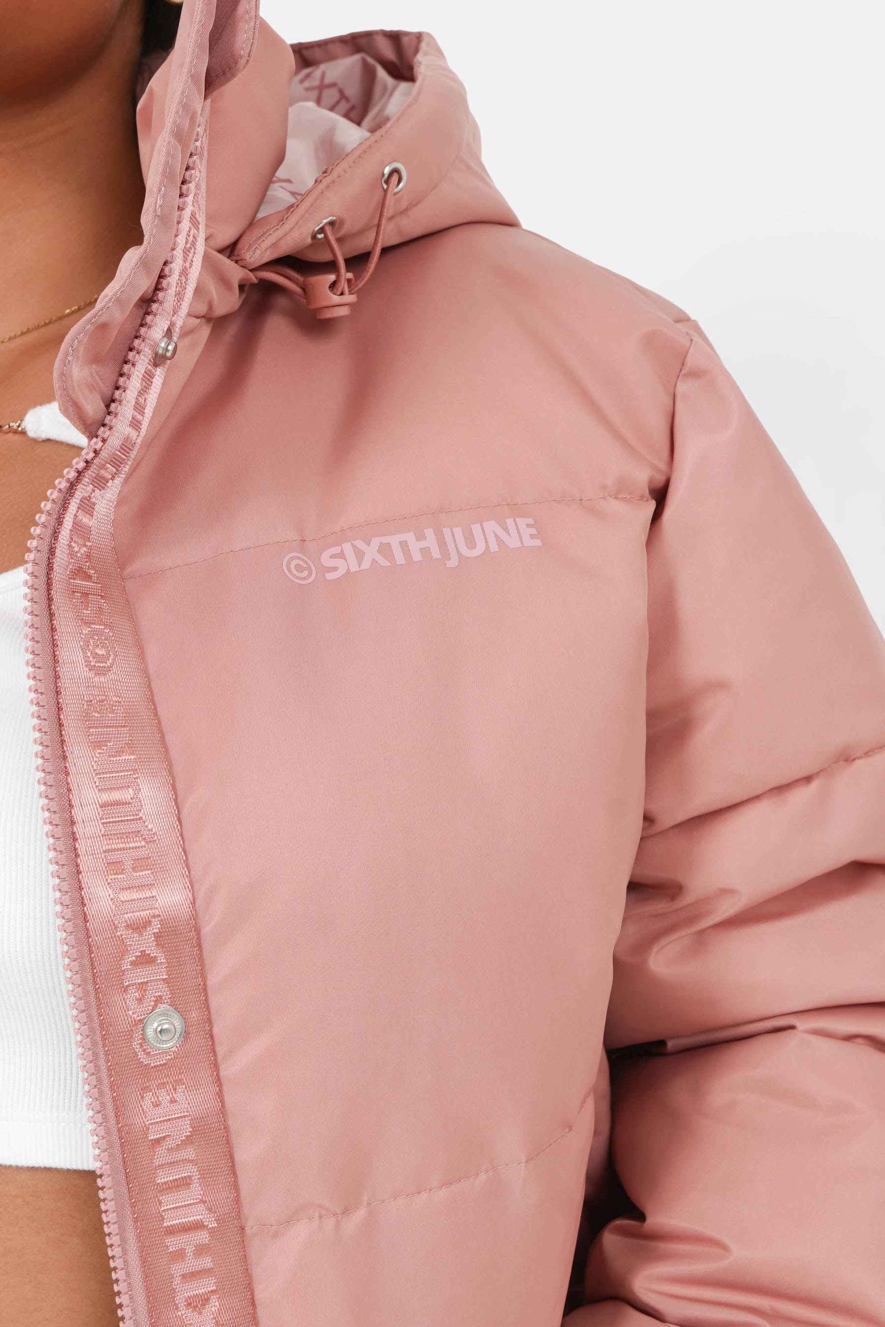 Nylon short thick puffer Pink