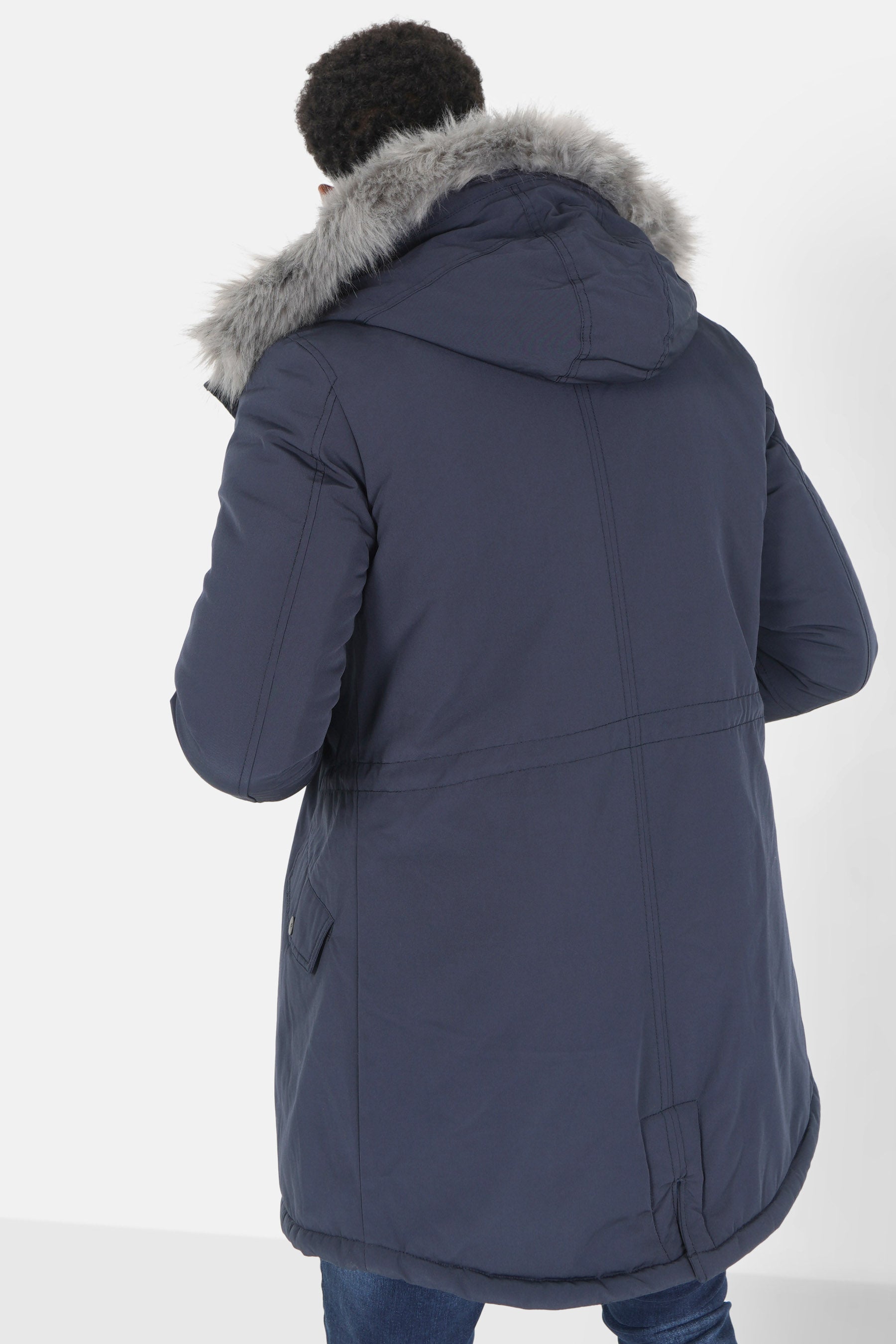 Gefütterter wasserabweisender Parka Dunkelblau