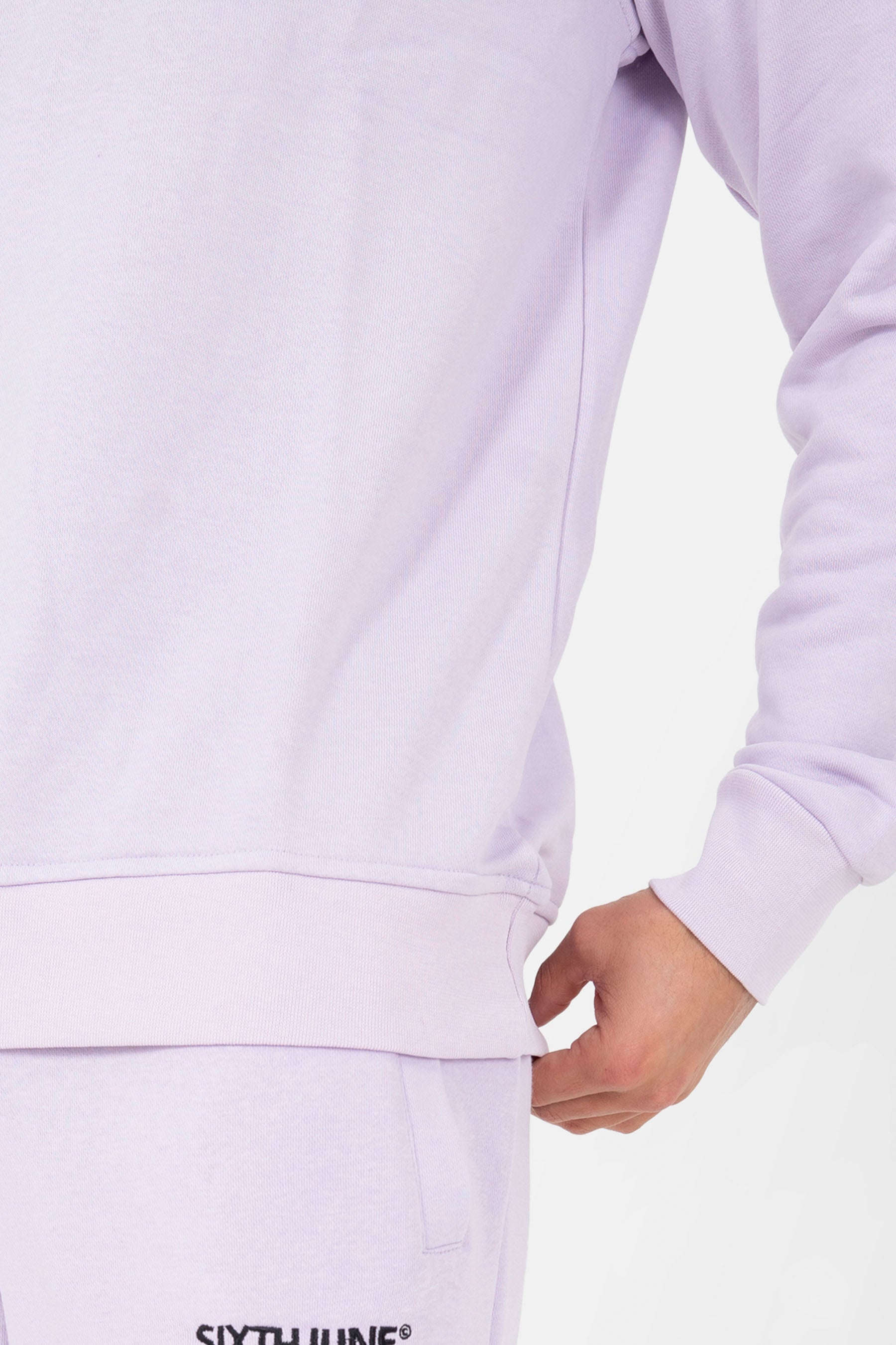 Soft embroidered logo crewneck Light purple