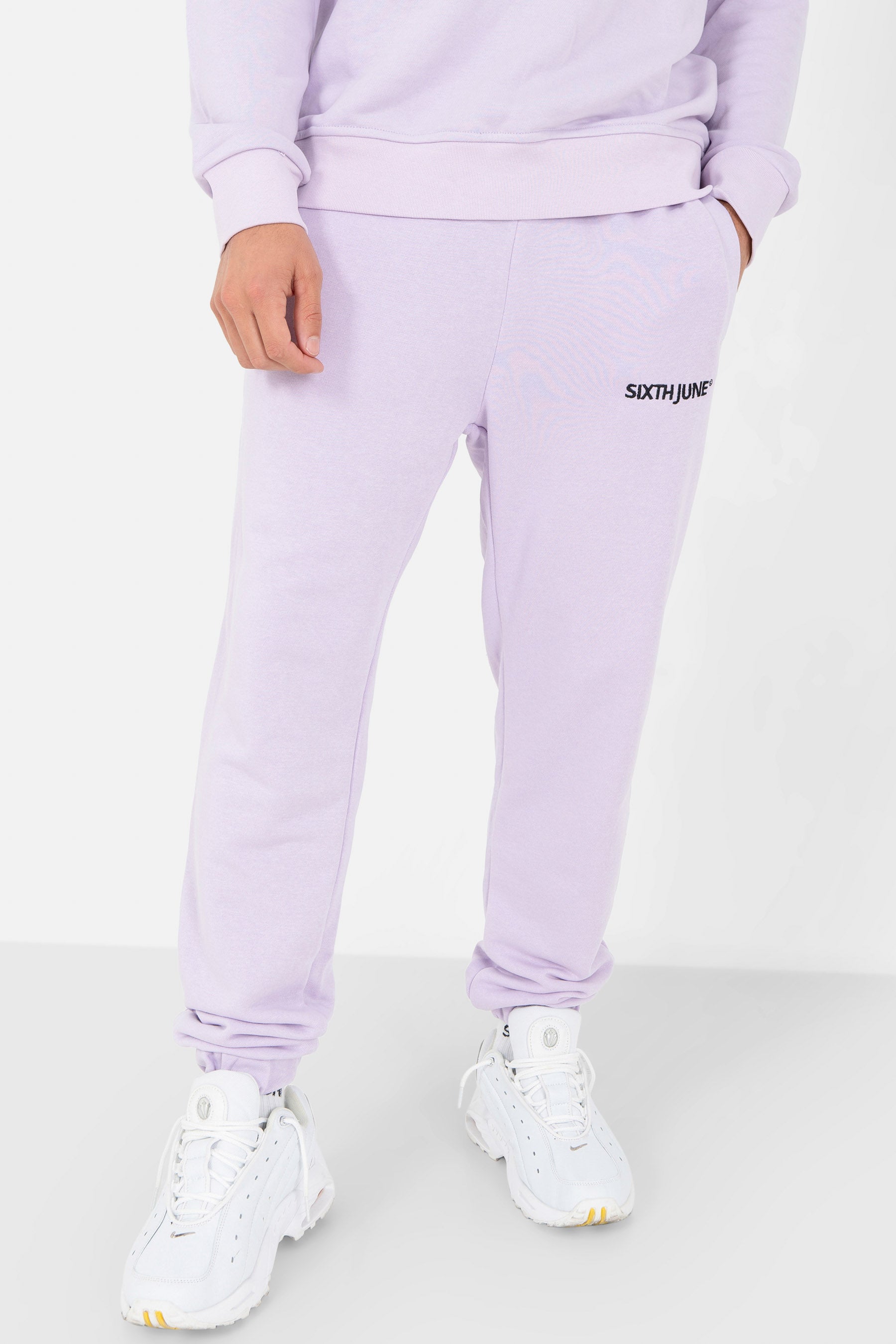 Soft embroidered logo joggers Light purple