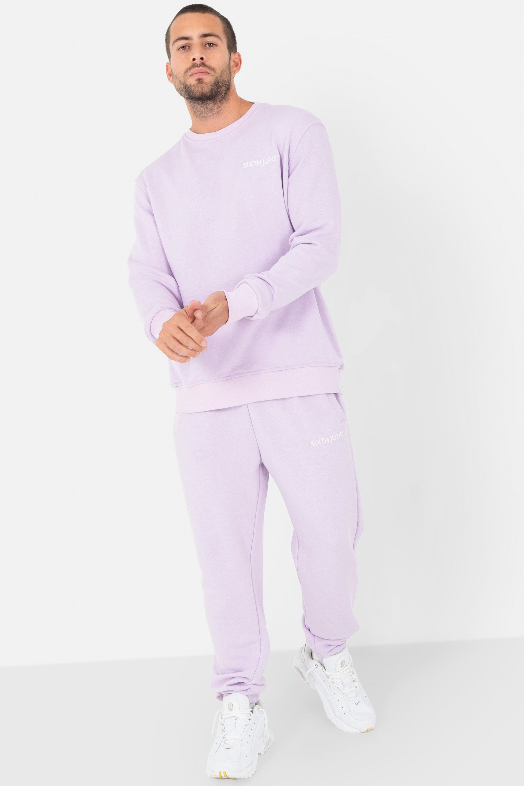 Jogging + sweat logo brodé Violet clair