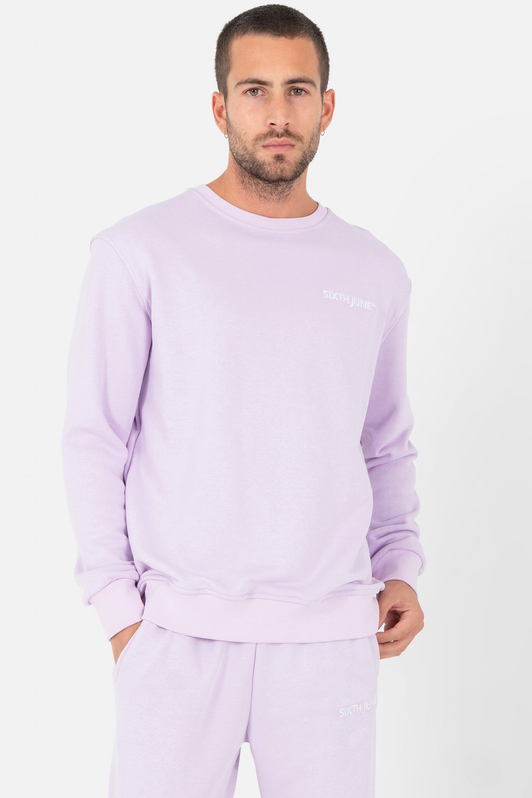 Jogging + sweat logo brodé Violet clair
