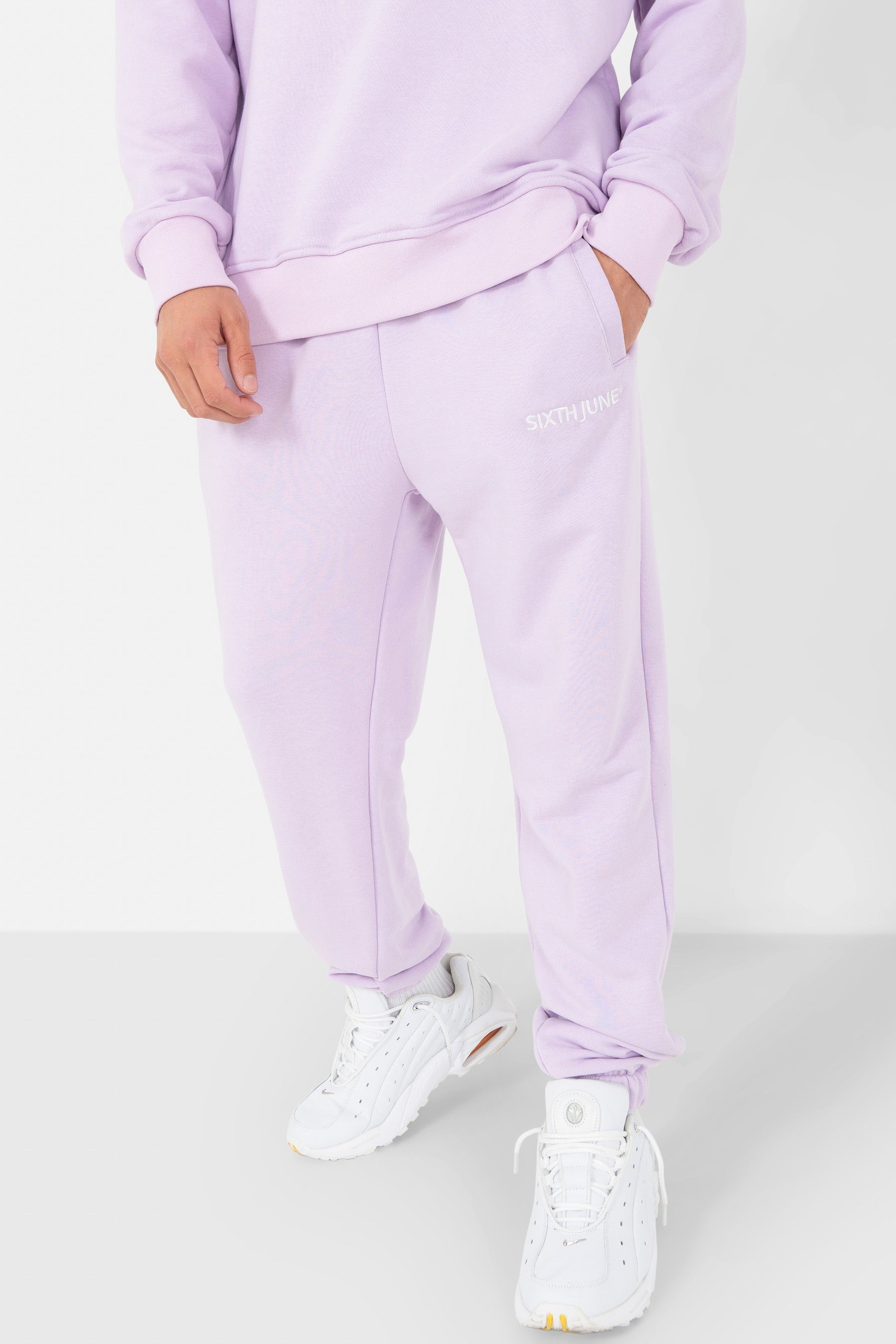 Jogging + sweat logo brodé Violet clair