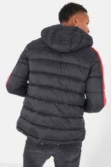 Hooded Striped Puffer Jacket