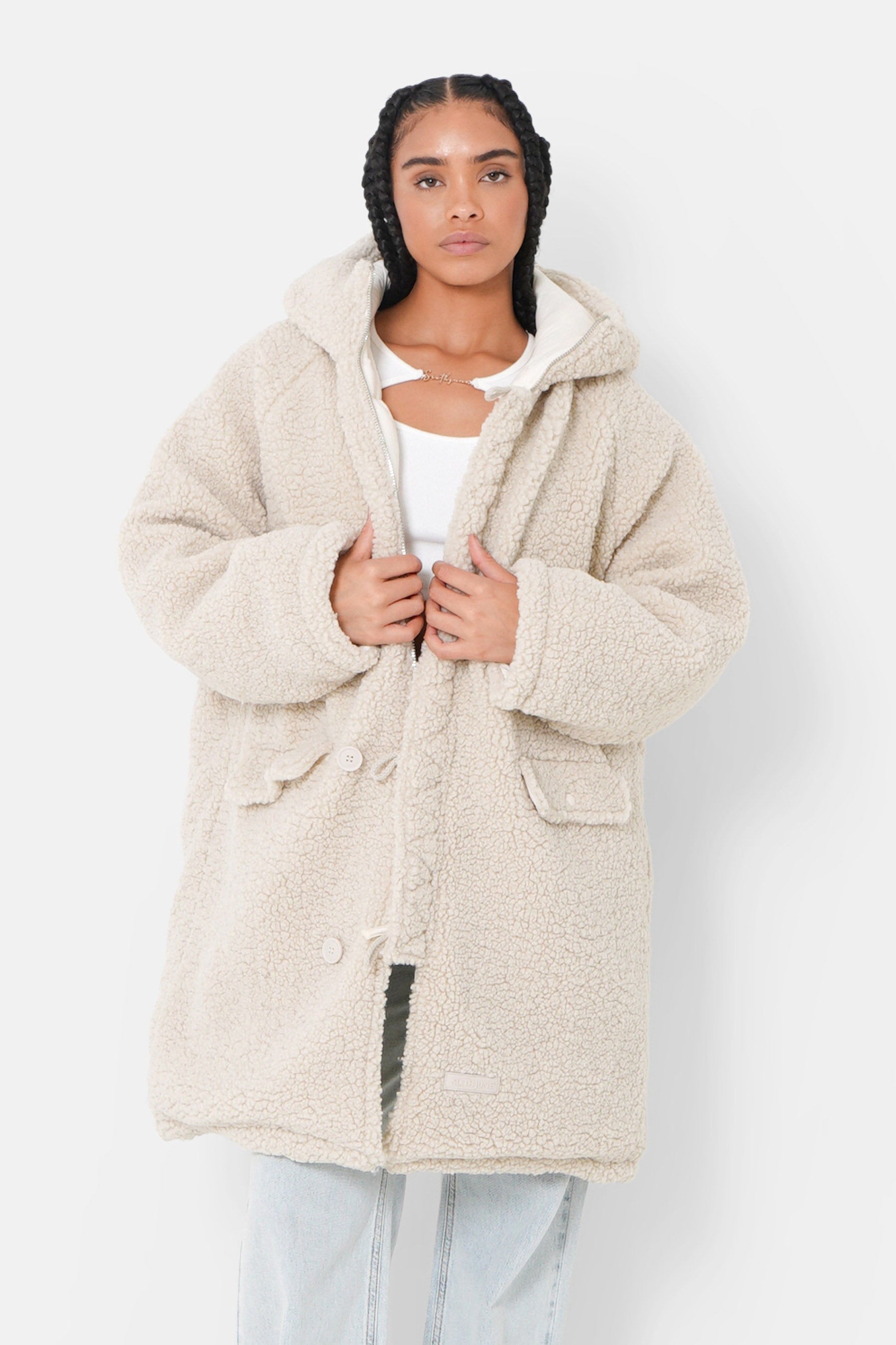 Manteau oversize réversible Beige
