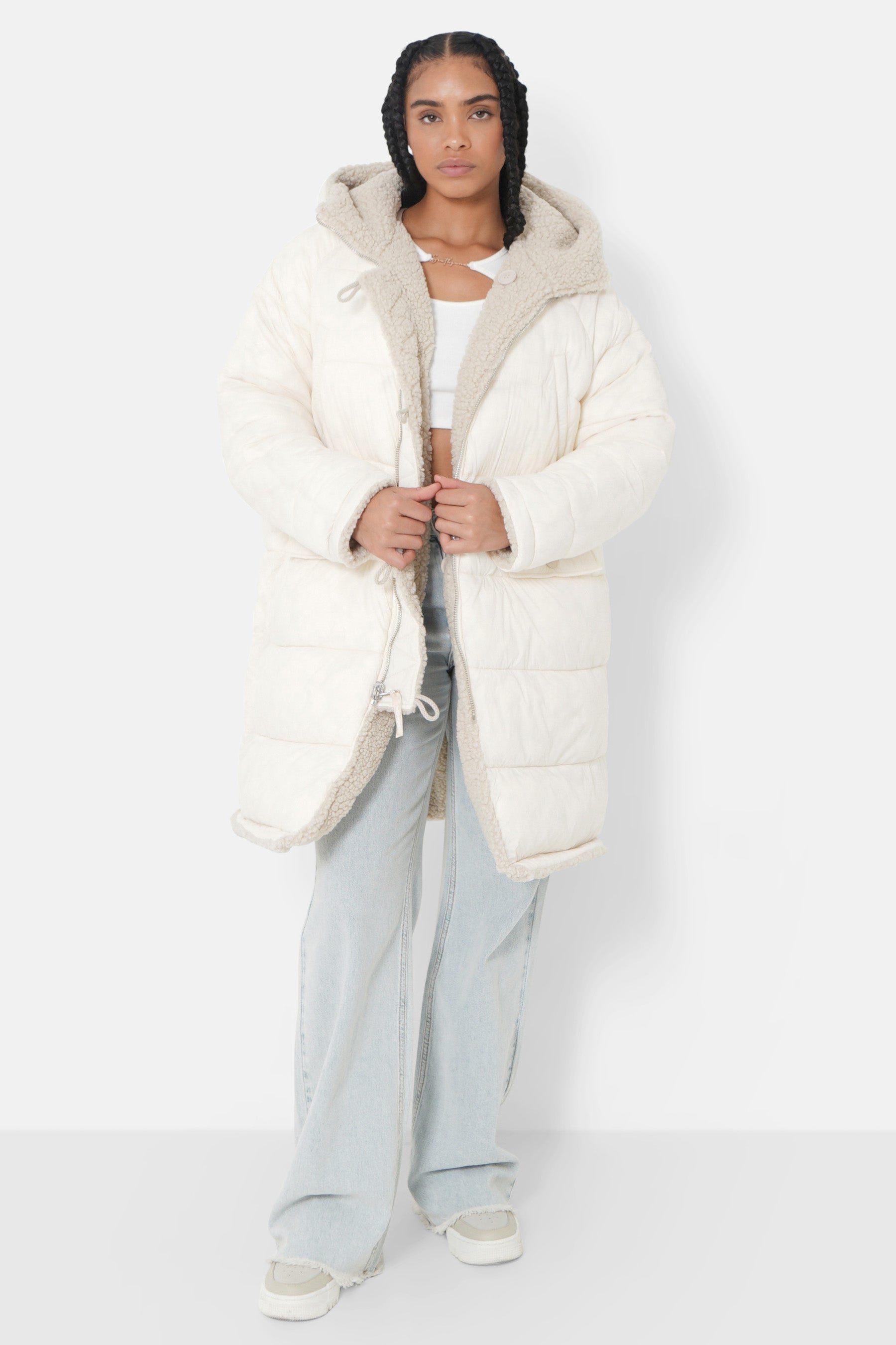 Manteau oversize réversible Beige