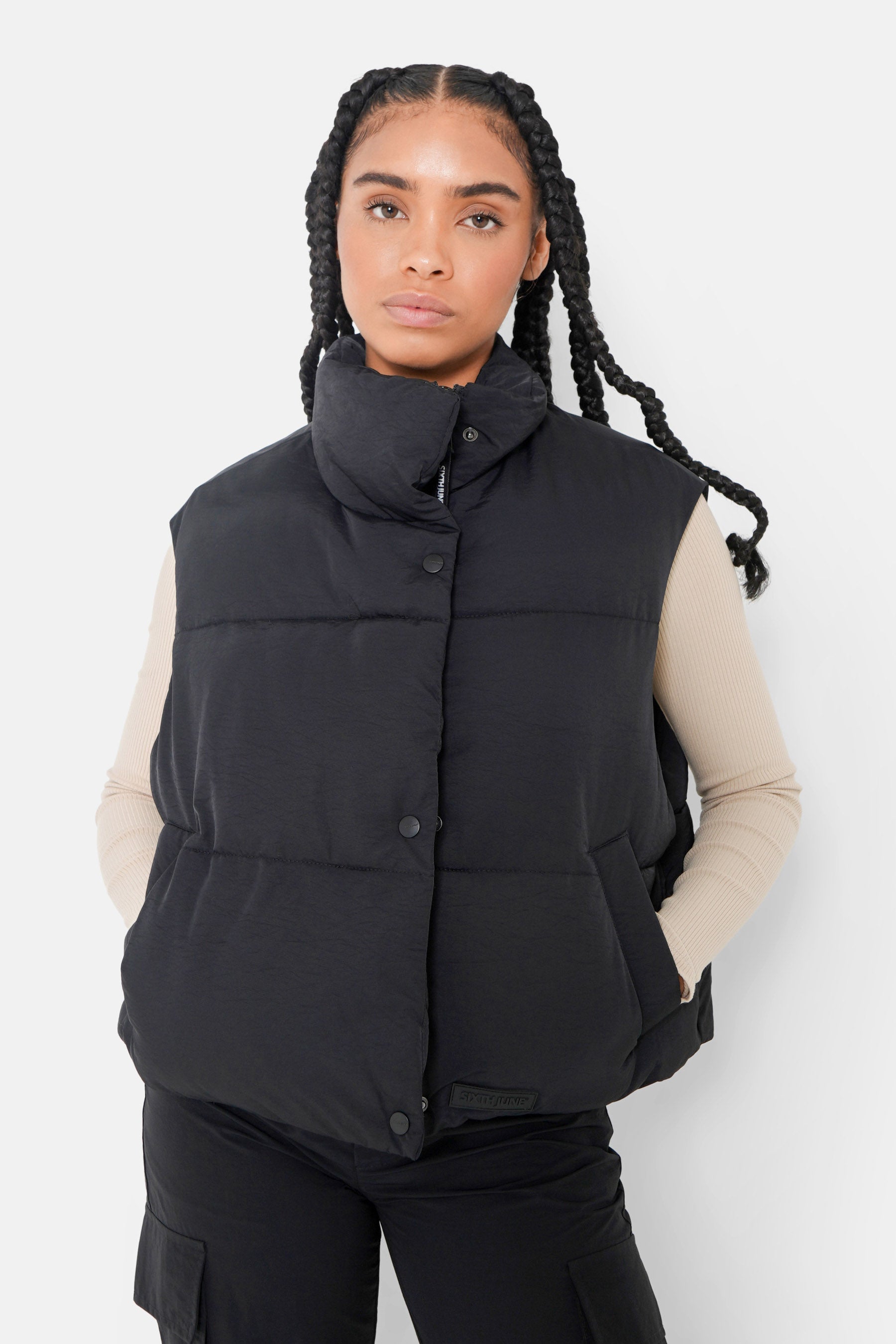 Doudoune sans manches oversize Noir