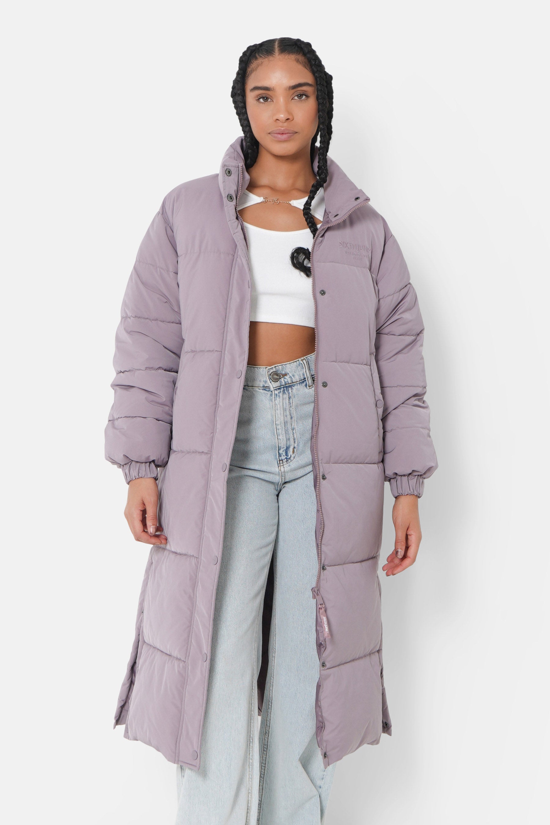 Oversized very long puffer Purple