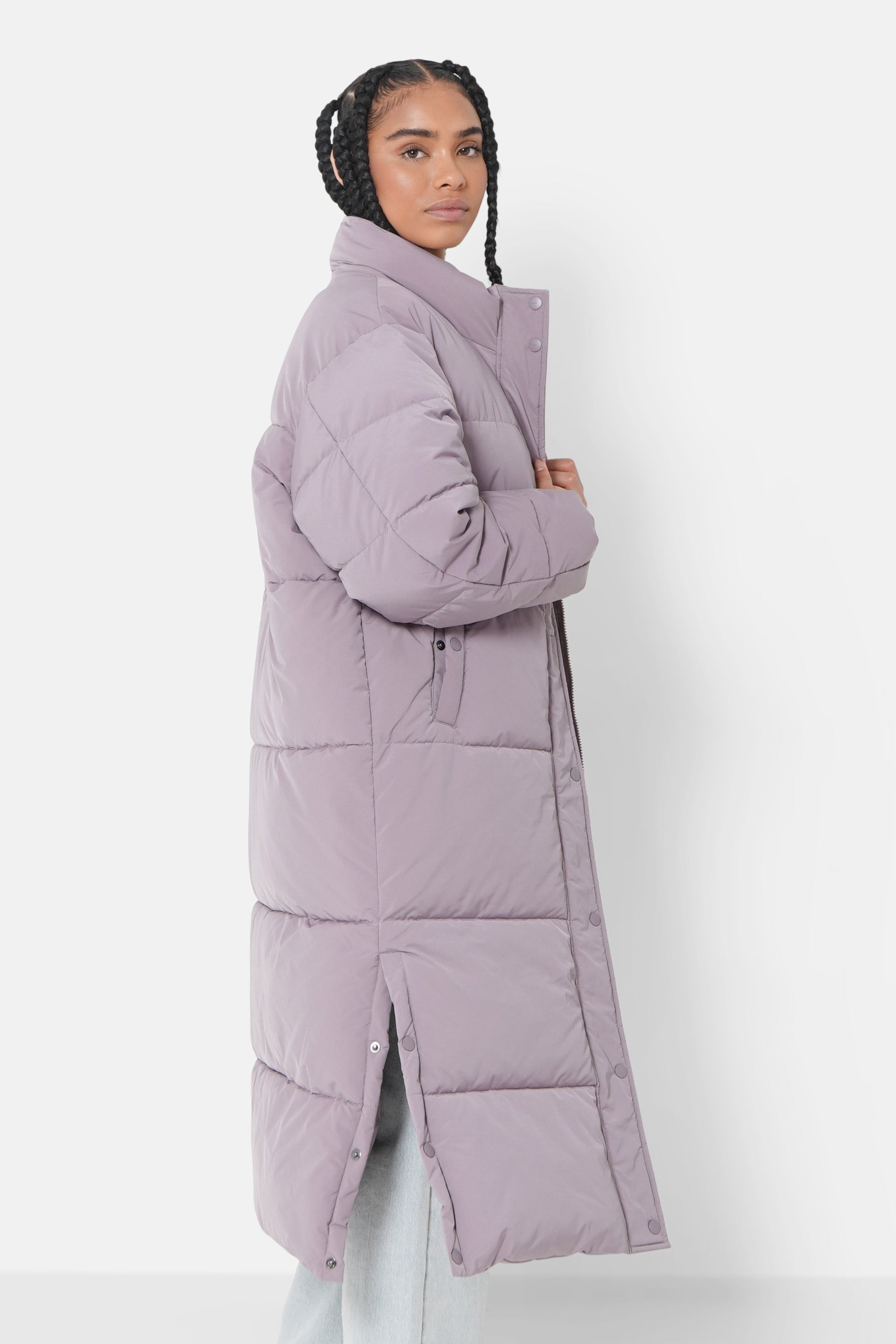 Oversized very long puffer Purple