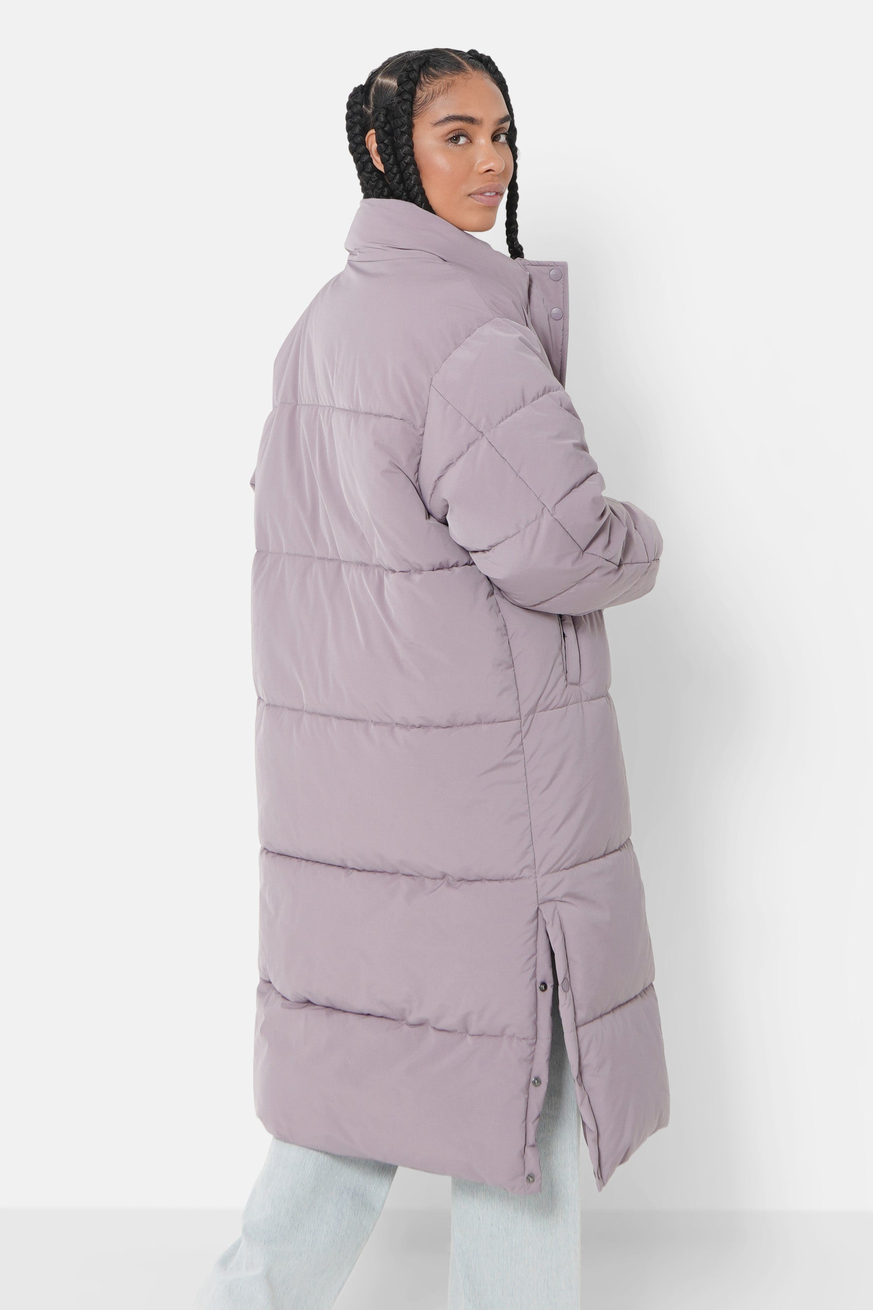 Oversized very long puffer Purple