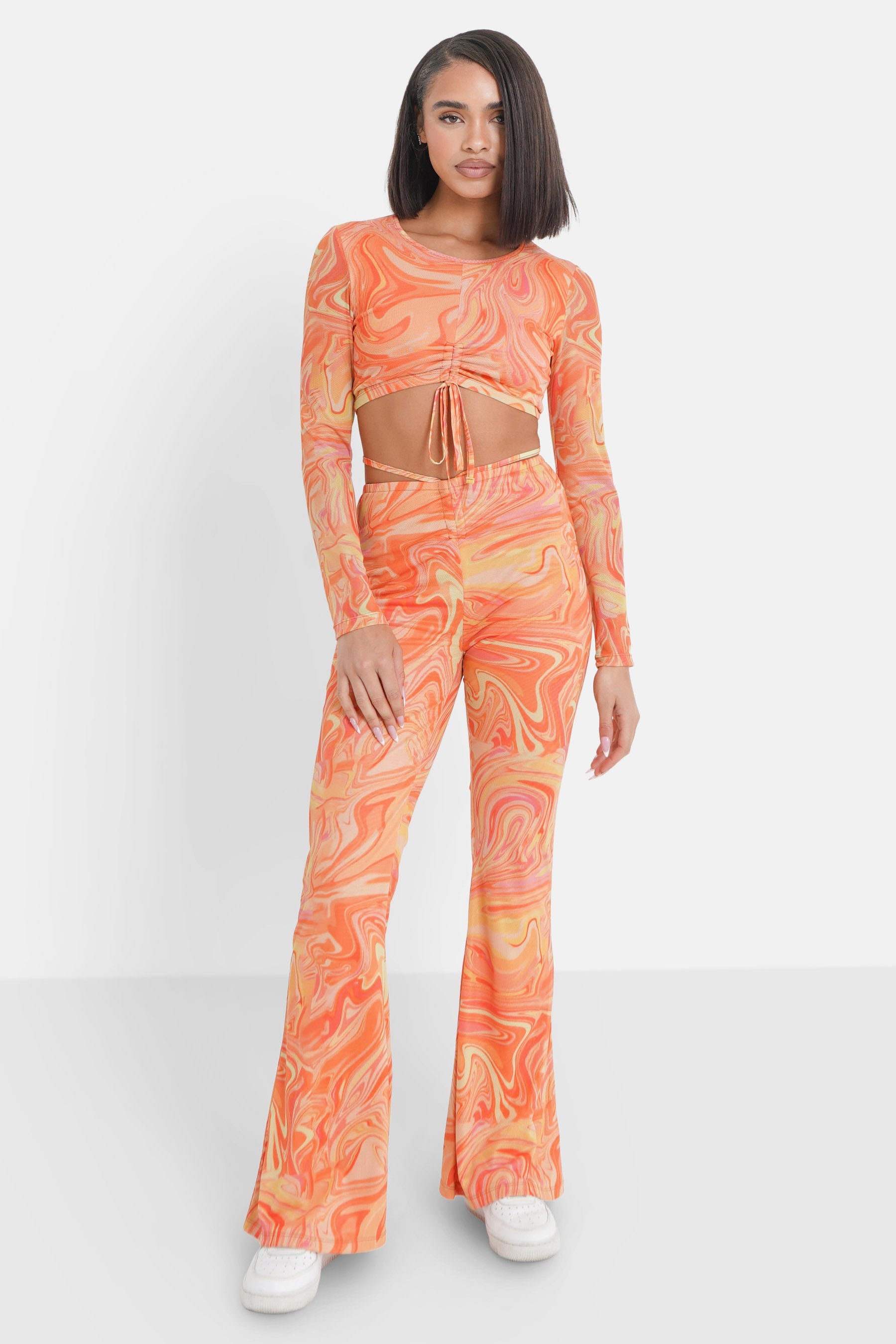 Top court mesh encre Orange