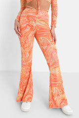 Pantalon mesh flare encre Orange