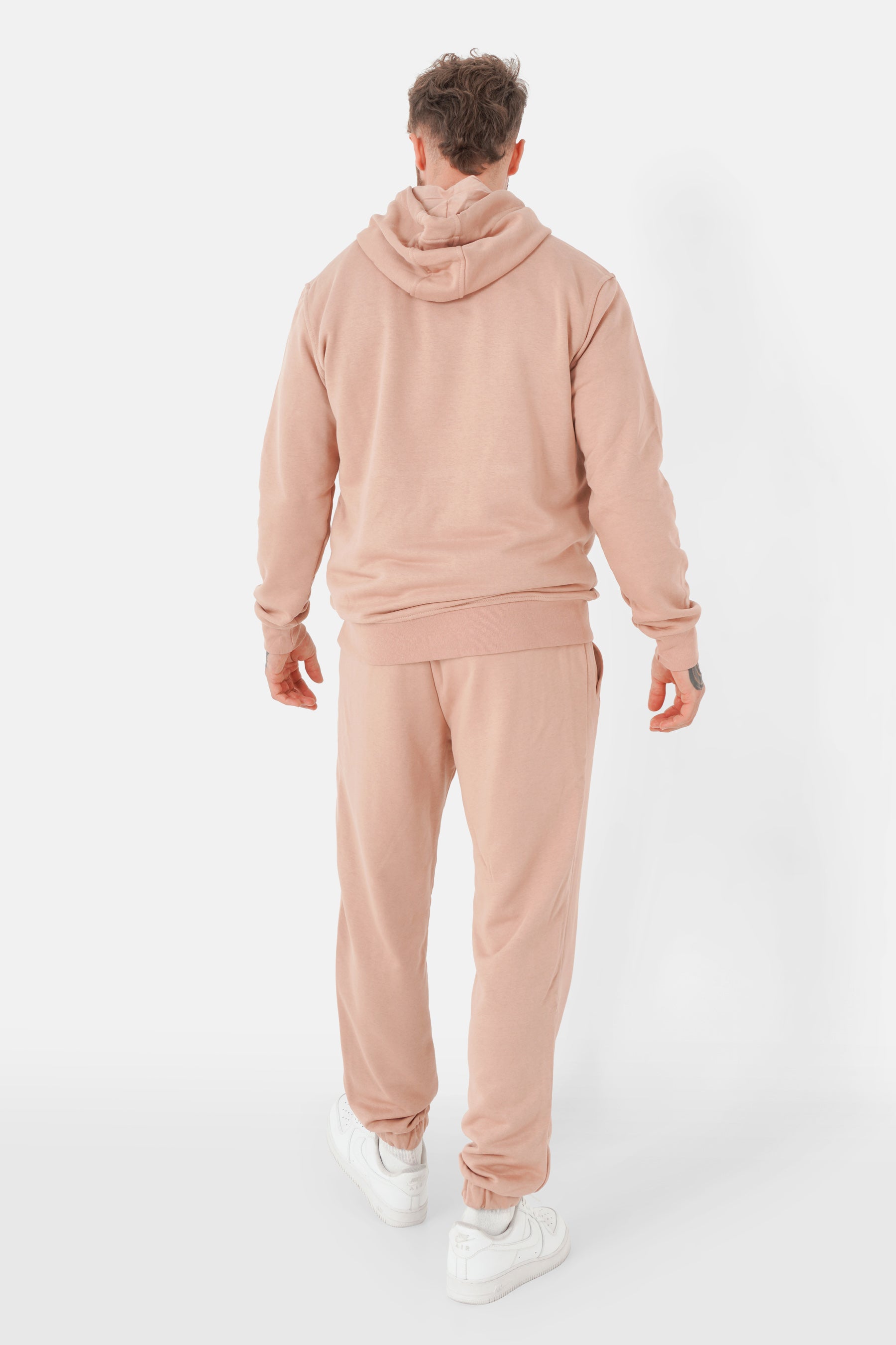 Jogging + sweat capuche logo brodé Beige