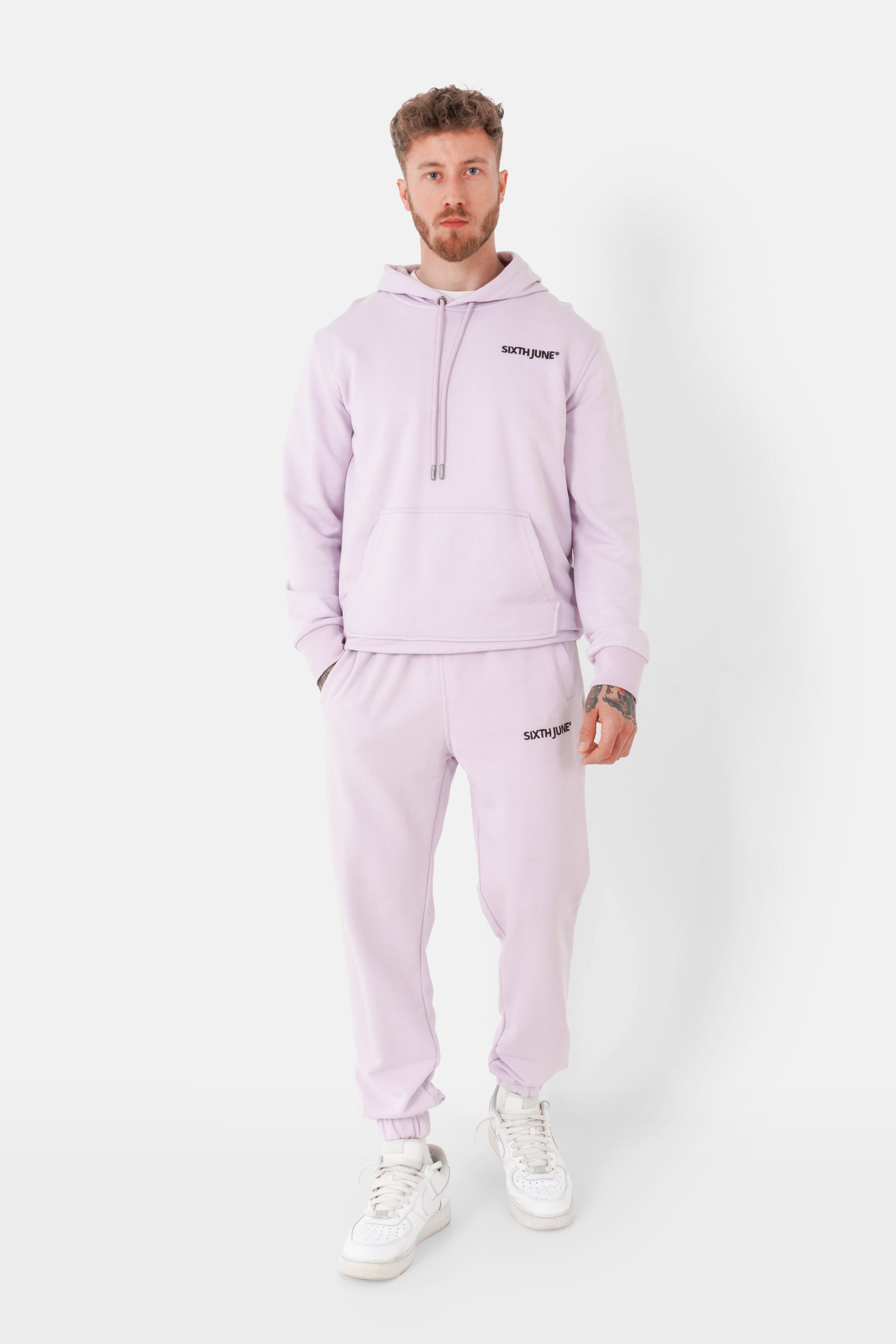 Jogging + sweat capuche logo brodé Violet clair