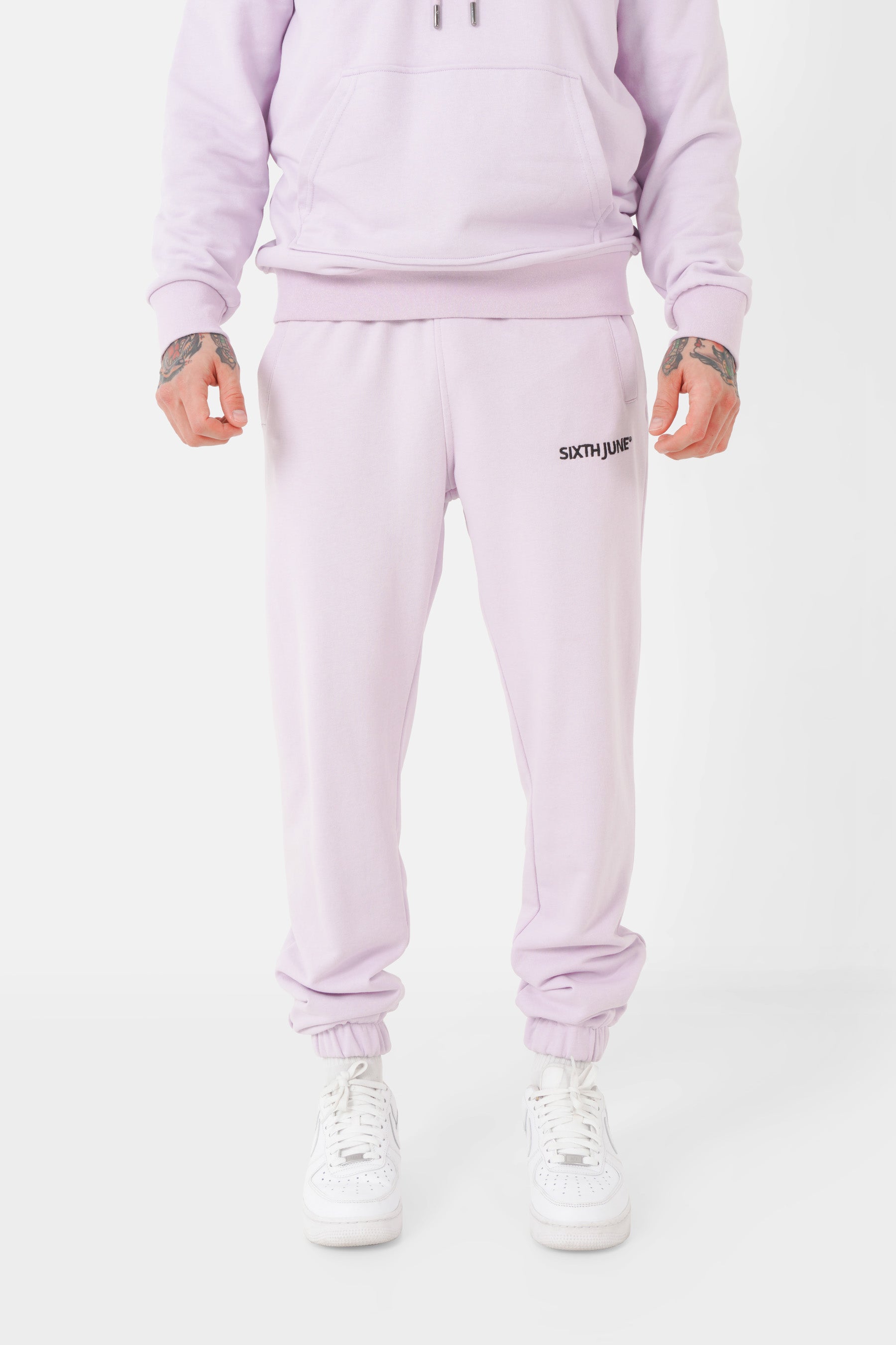 Jogging + sweat capuche logo brodé Violet clair