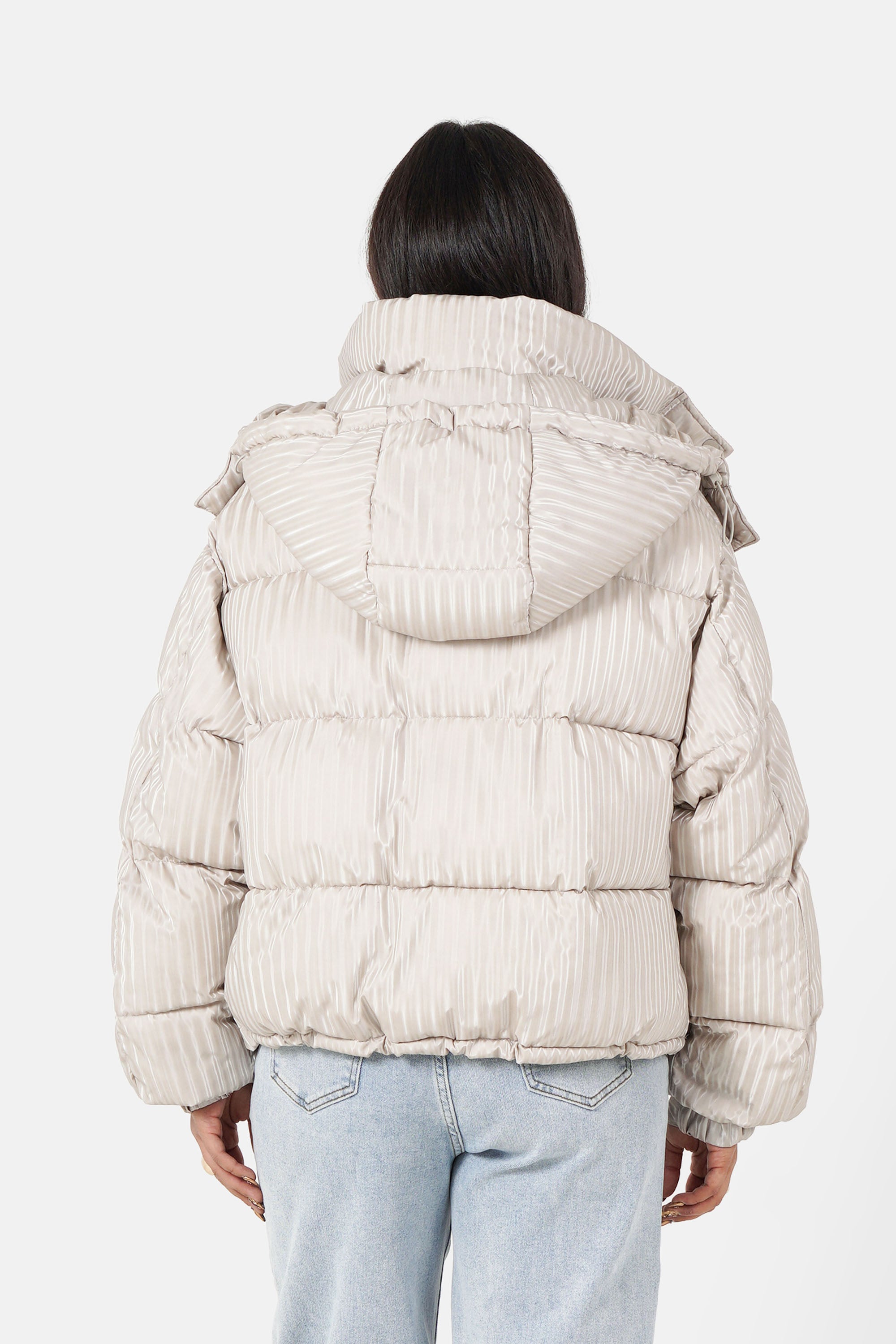 IRIDESCENT oversized puffer jacket