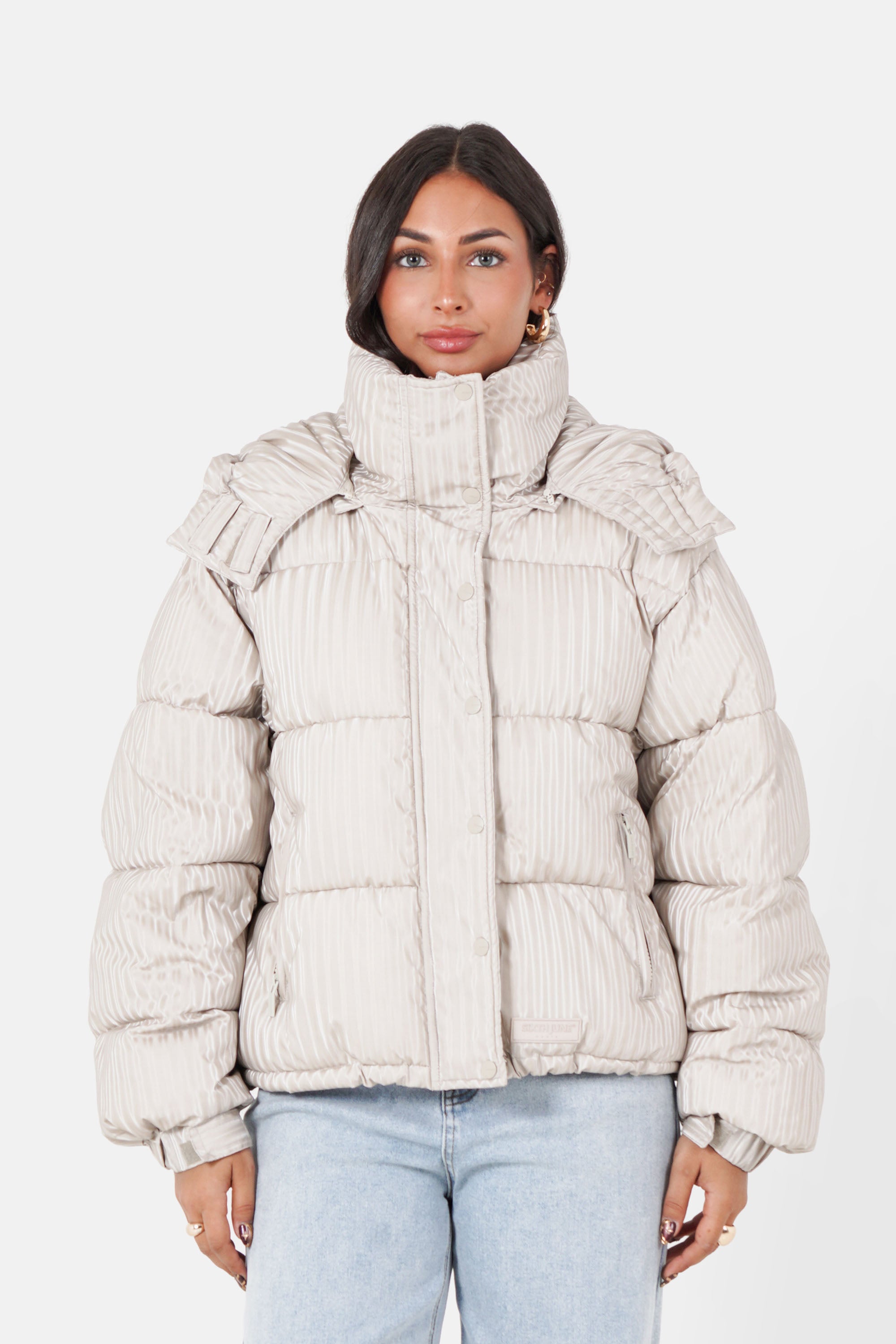 IRIDESCENT oversized puffer jacket