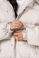 IRIDESCENT oversized puffer jacket