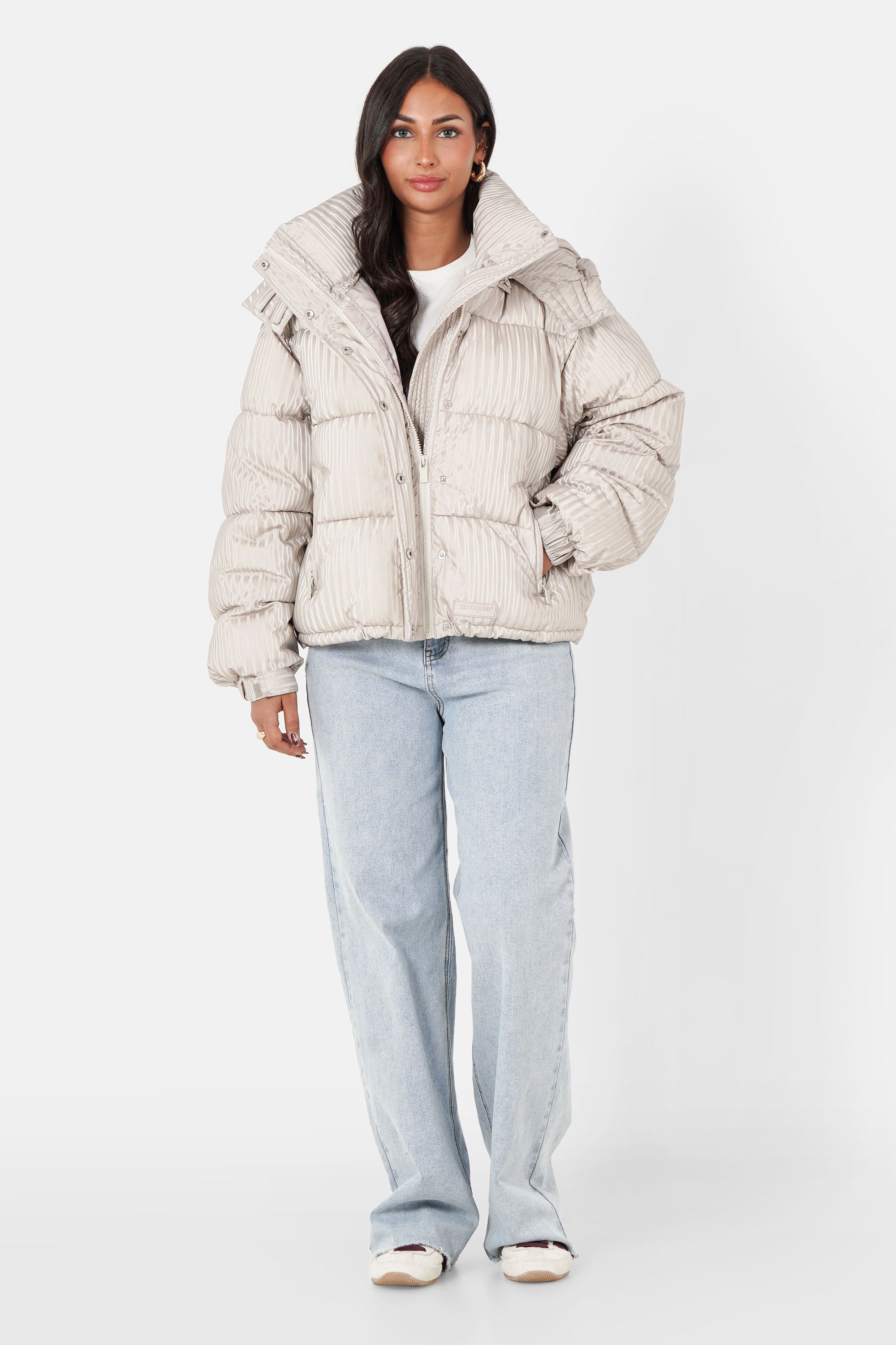 IRIDESCENT oversized puffer jacket