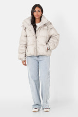 IRIDESCENT oversized puffer jacket